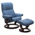 Stressless Mayfair Recliner Brown Stain Base Batick Lazuli Blue