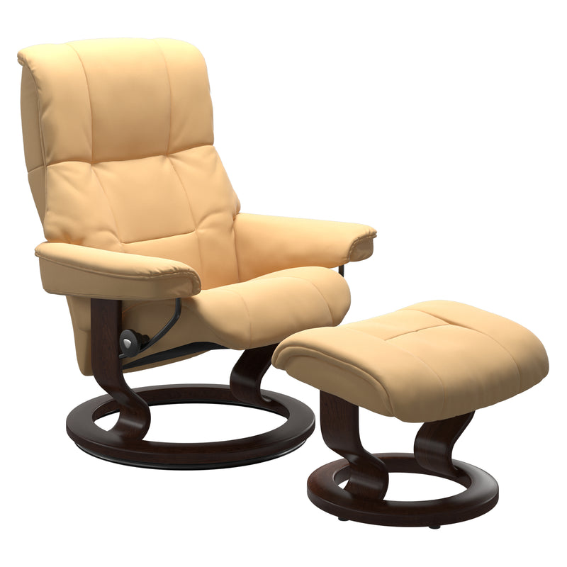 Stressless Mayfair Recliner Brown Stain Base Paloma Yellow