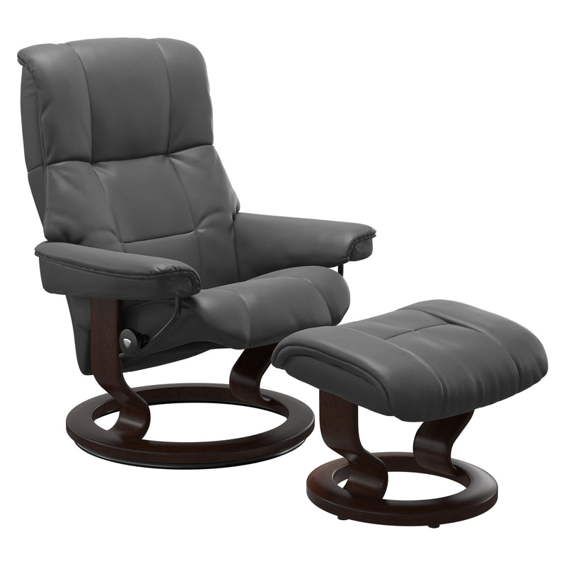 Stressless Mayfair Recliner Brown Stain Base Noblesse Grey