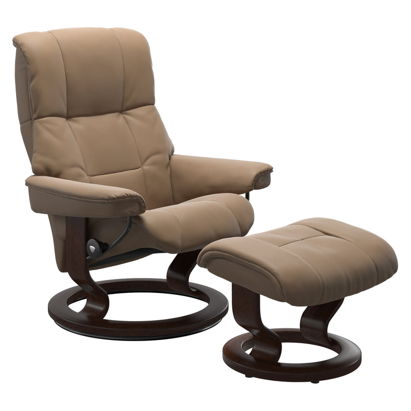 Stressless Mayfair Recliner Brown Stain Base Paloma Almond