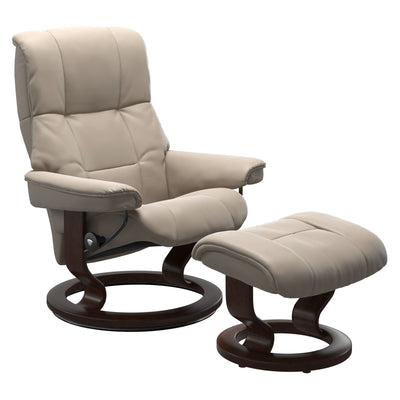 Stressless Mayfair Recliner Brown Stain Base Paloma Mushroom