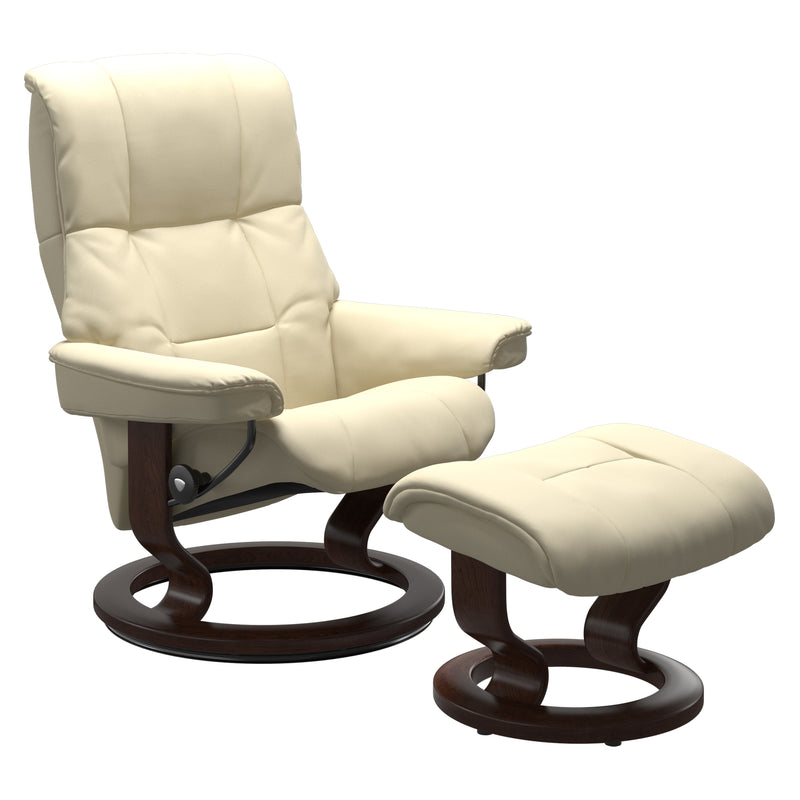 Stressless Mayfair Recliner Brown Stain Base Paloma Vanilla