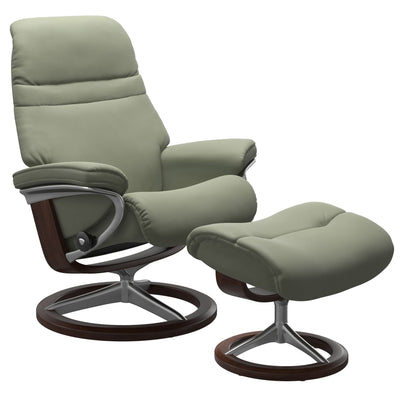 Stressless Sunrise Medium Recliner - Signature - Paloma Shadow Green - In Stock