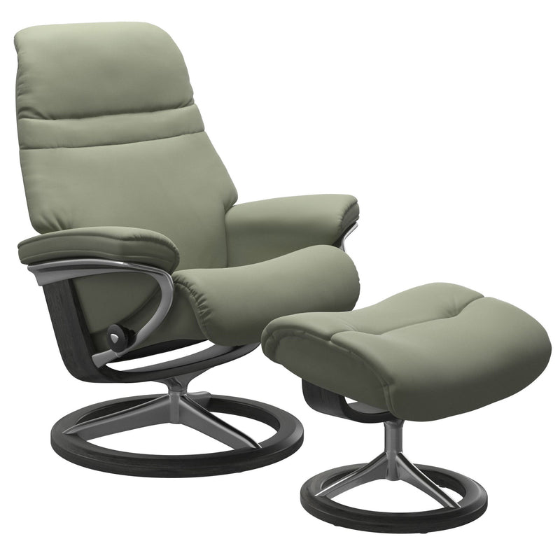 Stressless Sunrise Medium Recliner - Signature - Paloma Shadow Green - In Stock