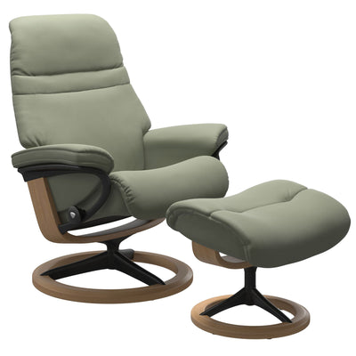 Stressless Sunrise Medium Recliner - Signature - Paloma Shadow Green - In Stock