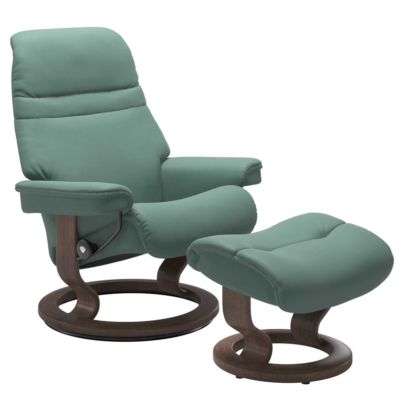 Stressless Sunrise Small Recliner - Classic - Paloma Aqua Green - In Stock