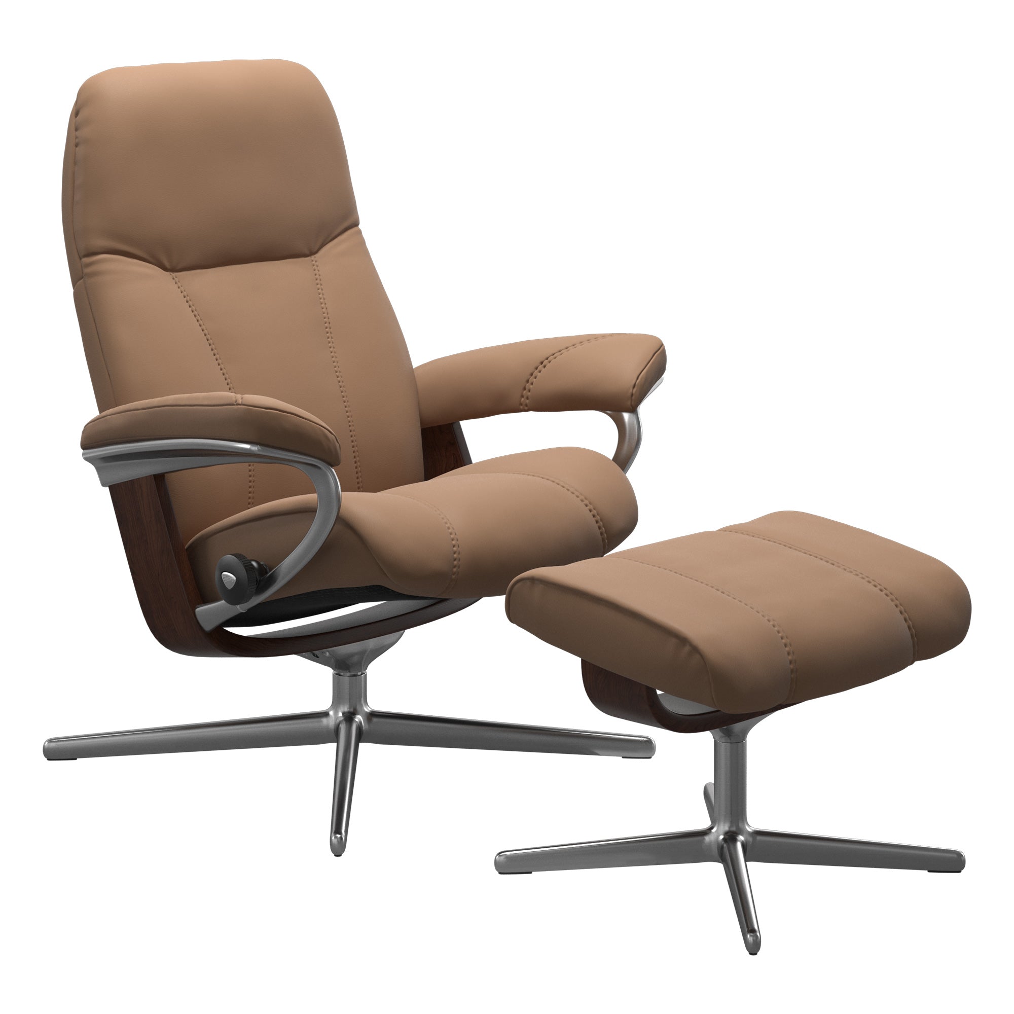 Stressless Consul Executive Office Desk Chair Recliner in Batick Cream  Leather by Ekornes